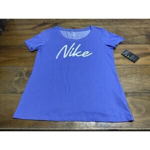 Nike Shirt Womens Size Medium Dri-Fit Blue Short Sleeve The Nike Tee NWT